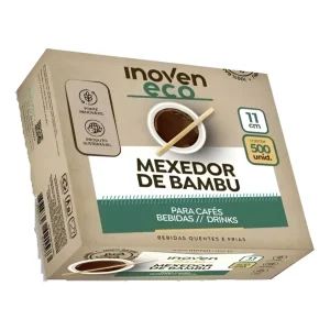 500 Mexedores Sustentáveis de Bambu para Bebidas – 11cm