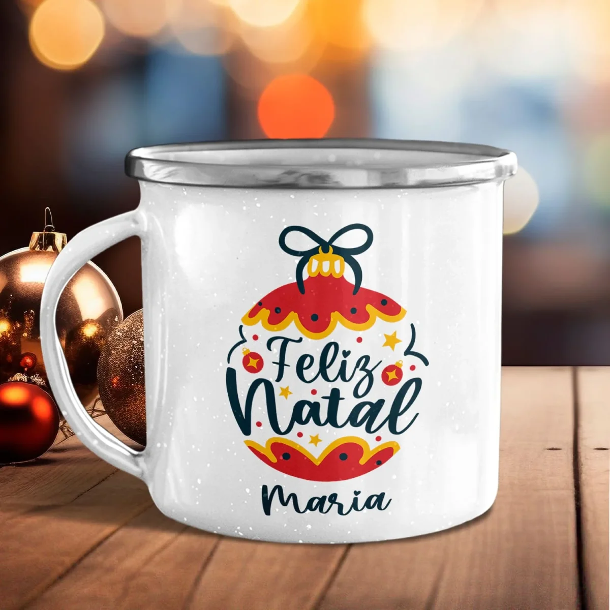 Caneca de Esmalte "Bola Natalícia" - Image 2