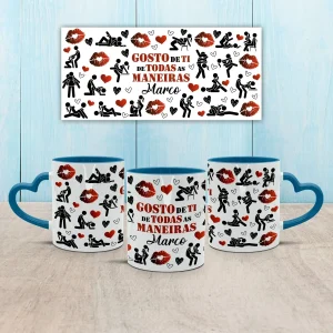 Caneca Pega Coração "Gosto de ti de todas as maneiras"