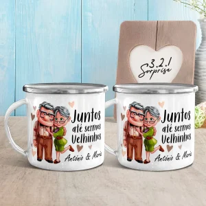 Caneca(s) de Esmalte "Juntos até sermos velhinhos"