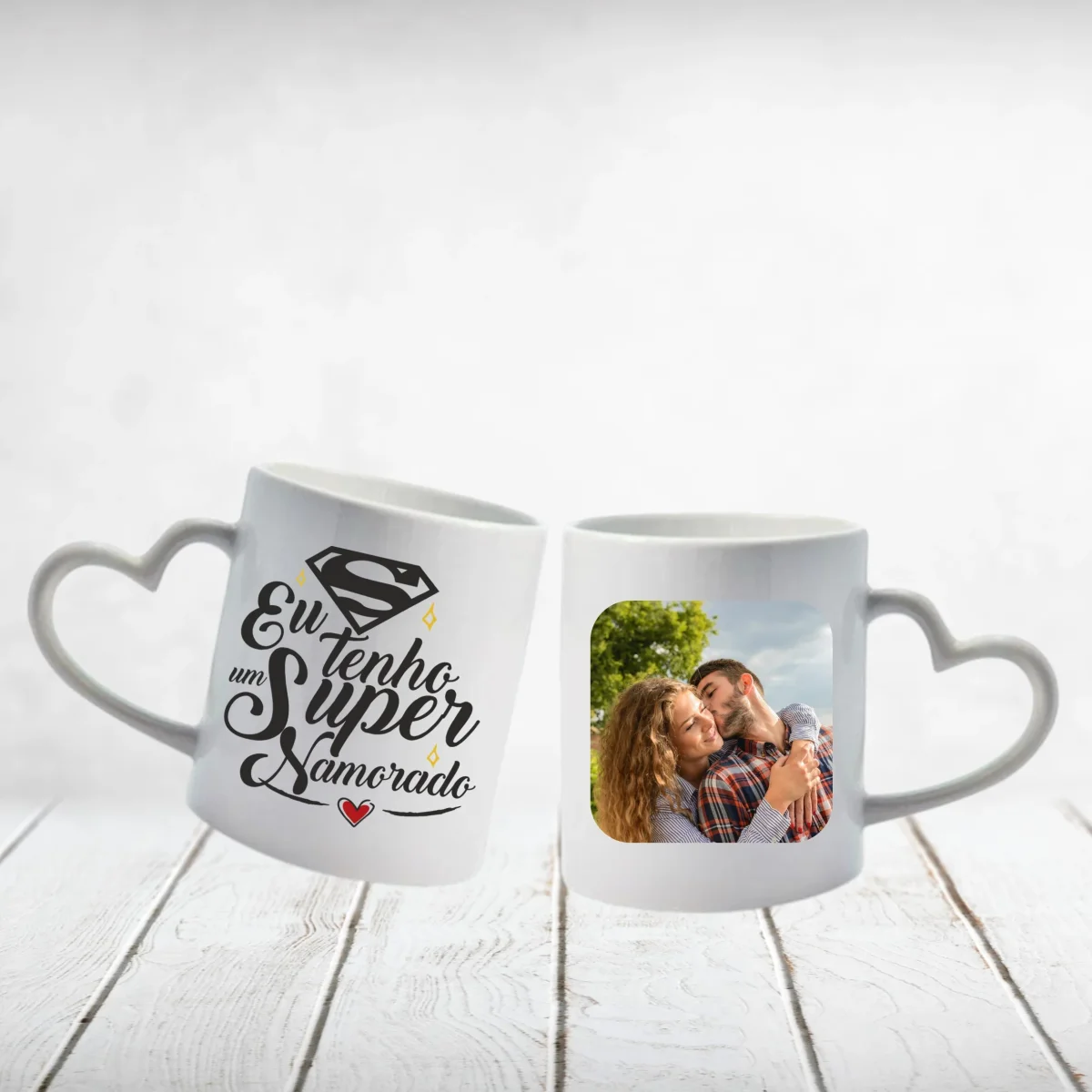 Caneca Pega Coração "Eu tenho um(a) super Namorado(a)"