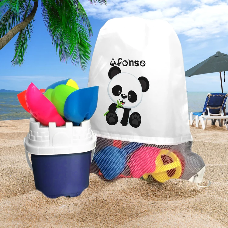Sacola de praia e/ou Balde de praia "Panda"