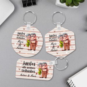 Porta-chaves MDF "Juntos até sermos velhinhos"