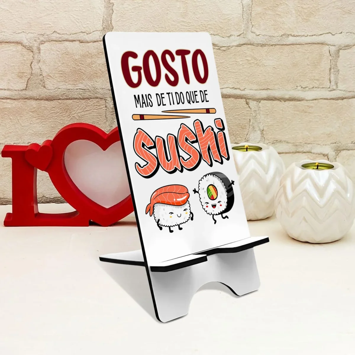 Suporte de telemóvel "Gosto mais de ti do que de sushi" - Image 2