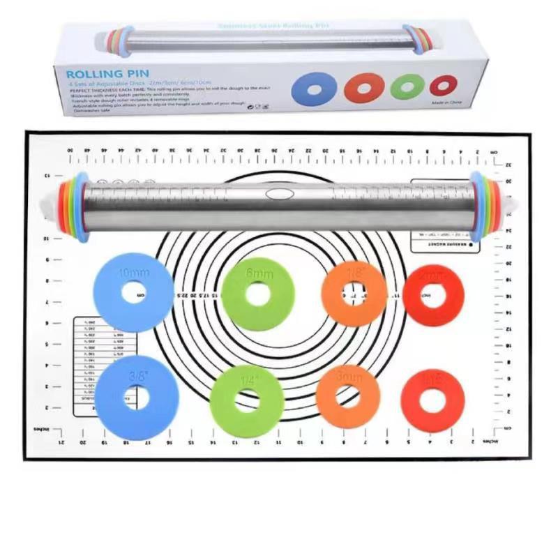 ROLO P/ MASSAS ACO INOX C/REGULADORES DE ESPESSURA E TAPETE