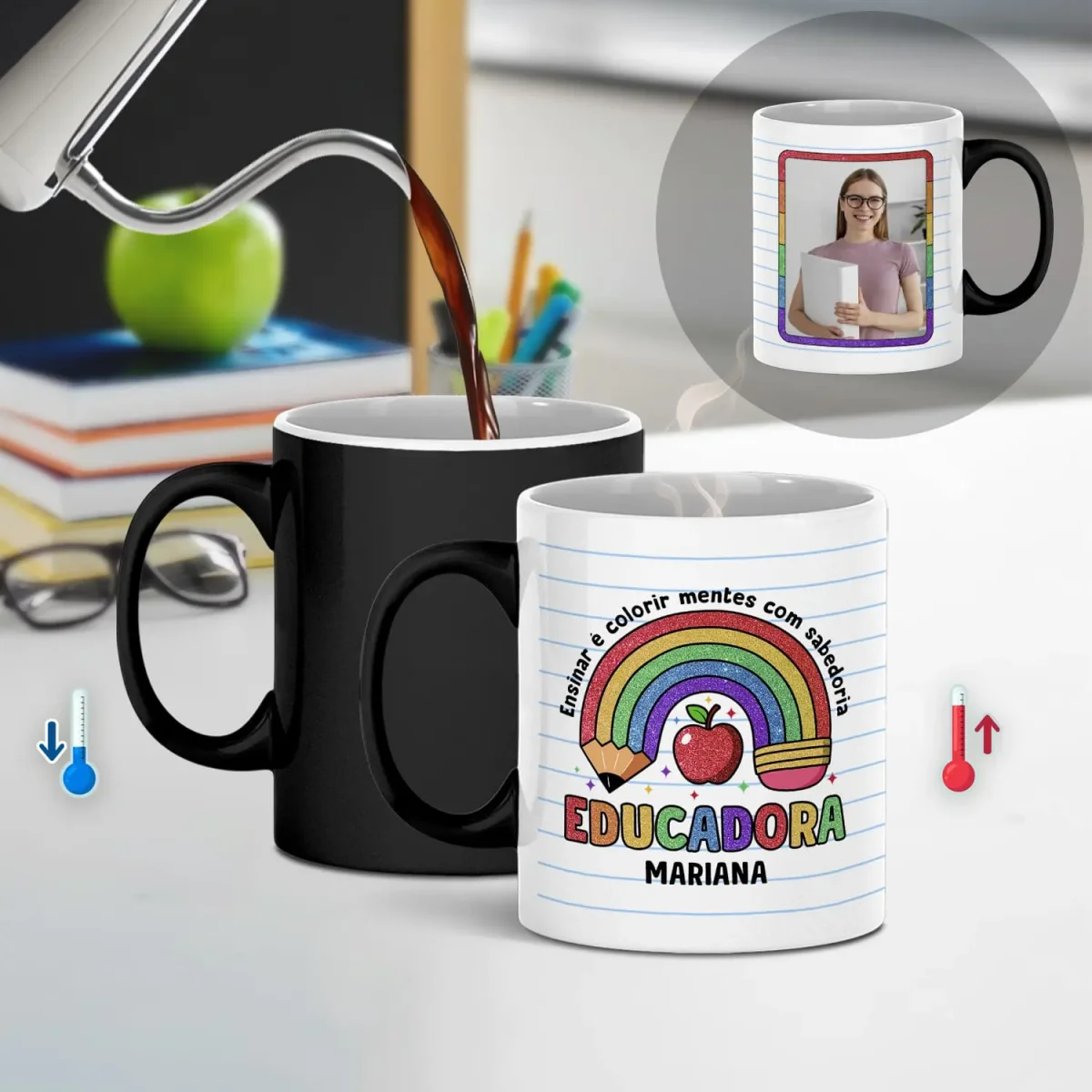 Caneca Mágica "Ensinar é colorir"
