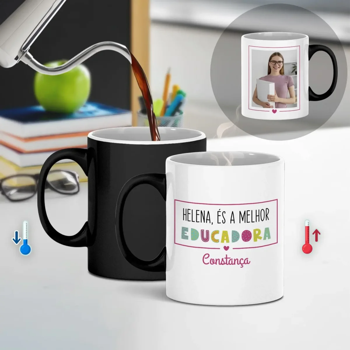 Caneca Mágica "És a Melhor: Professora - Educadora - Auxiliar" - Image 2