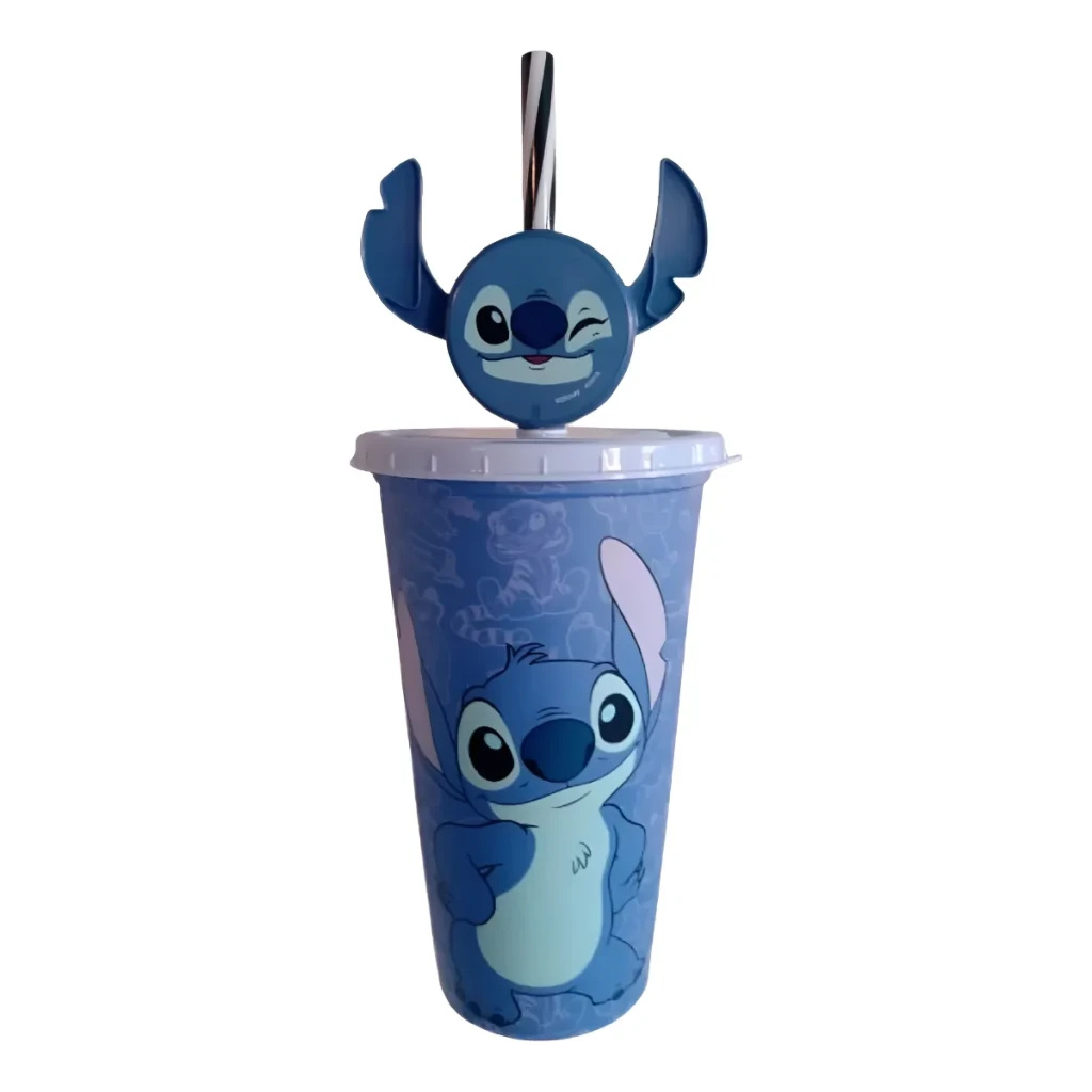 Copo Lilo e Stitch com Tampa e Canudo – 500ml