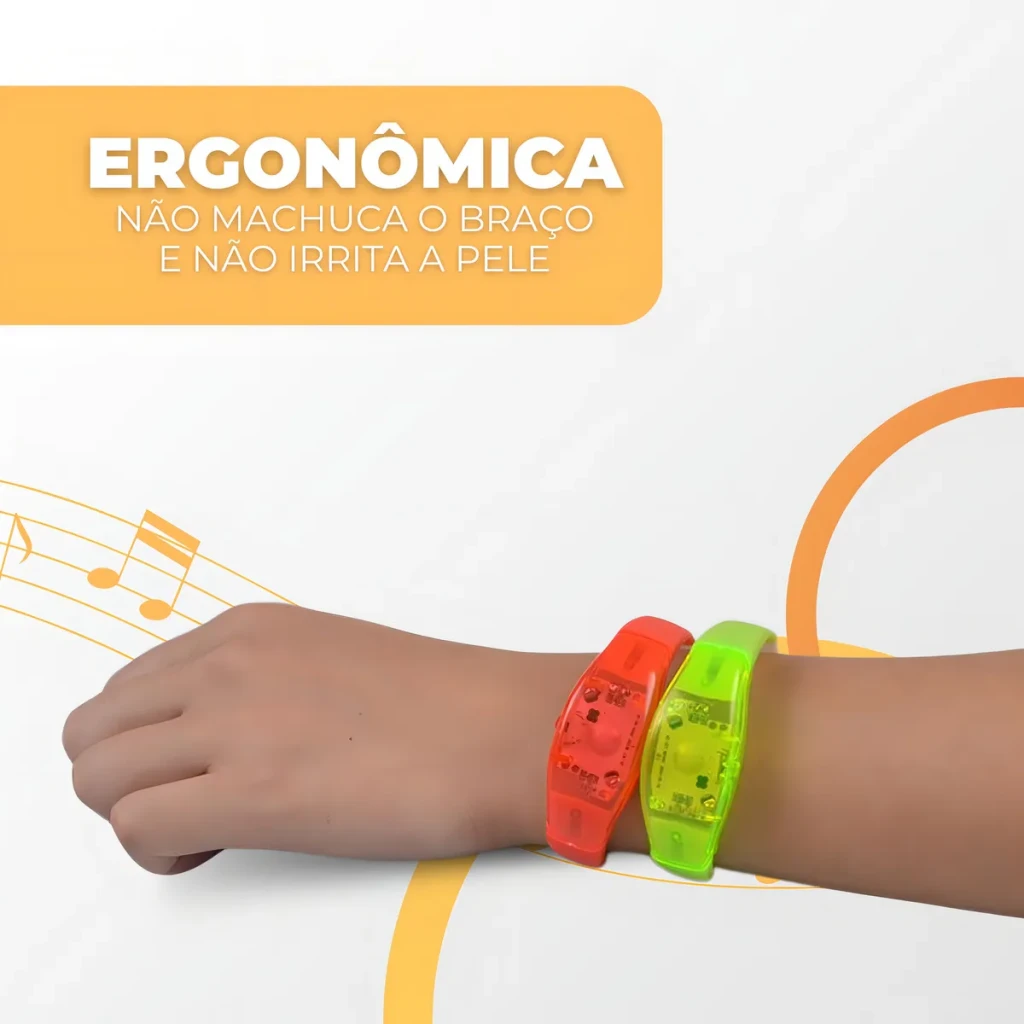 Kit com 20 Pulseiras de LED Sensíveis ao Som para Festas - Image 5
