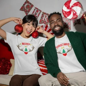 Conjunto de t-shirts "Merry ♥ Christmas"